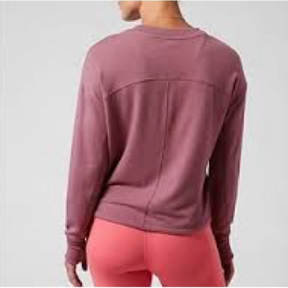 NWT Athleta Marina Saeatshirt in Tawny Rose Heather Sz L - Picture 2 of 14